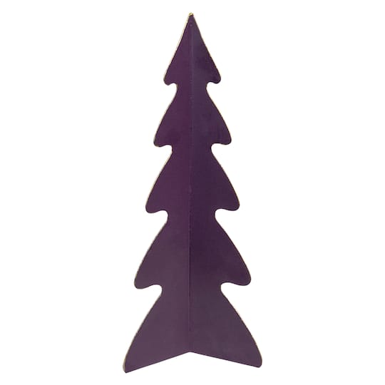 Northlight 12" Purple Triangular Christmas Tree with Curved Edges Decoration | Michaels®